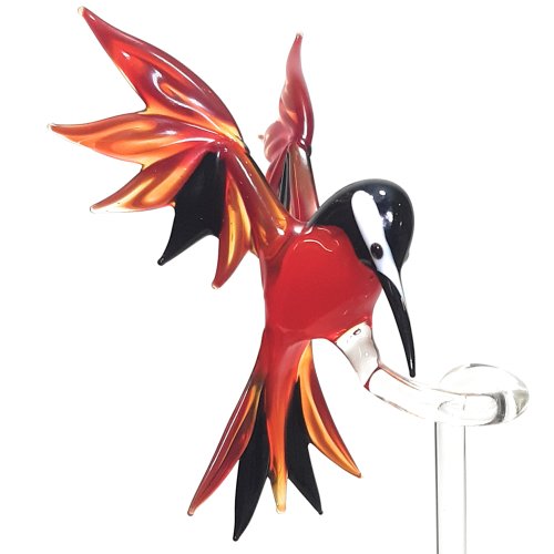 Längenverstellbarer Orchideenstab großer Kolibri rot