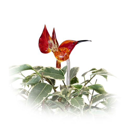 Dekospieß Kolibri rot-gelb